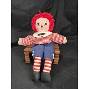 Vintage Knickerbocker Raggedy Andy Doll , Plush..This One Is Old Heart On Chest